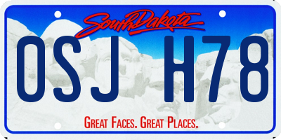 SD license plate 0SJH78