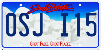 SD license plate 0SJI15