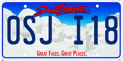 SD license plate 0SJI18