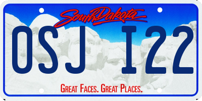SD license plate 0SJI22