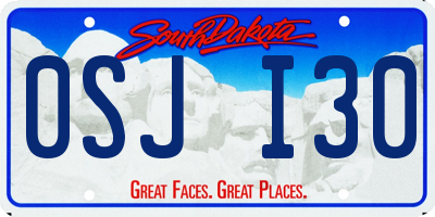 SD license plate 0SJI30