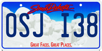 SD license plate 0SJI38