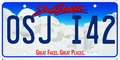 SD license plate 0SJI42