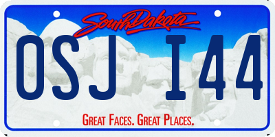 SD license plate 0SJI44