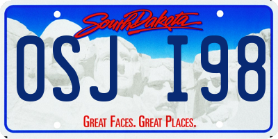 SD license plate 0SJI98