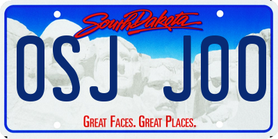 SD license plate 0SJJ00