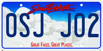 SD license plate 0SJJ02