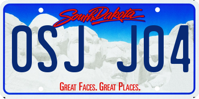 SD license plate 0SJJ04