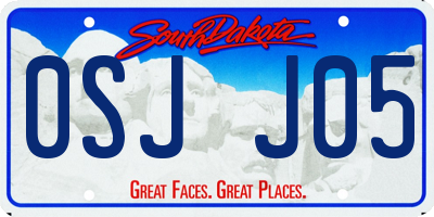 SD license plate 0SJJ05