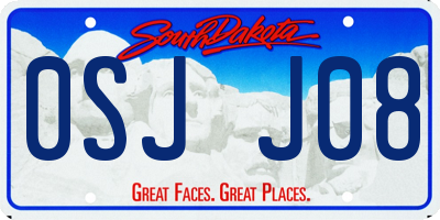 SD license plate 0SJJ08