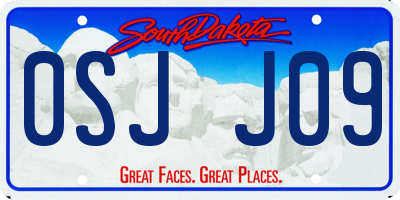 SD license plate 0SJJ09