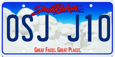 SD license plate 0SJJ10