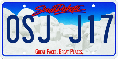 SD license plate 0SJJ17