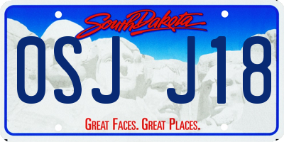 SD license plate 0SJJ18