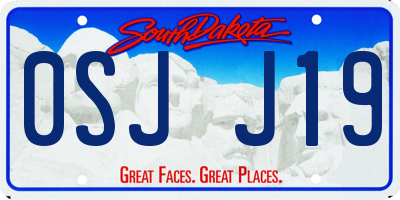 SD license plate 0SJJ19