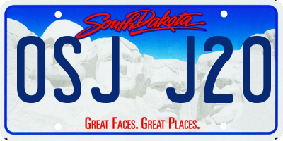 SD license plate 0SJJ20