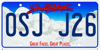 SD license plate 0SJJ26