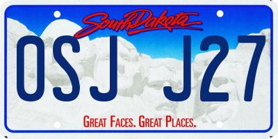 SD license plate 0SJJ27