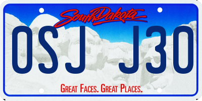 SD license plate 0SJJ30