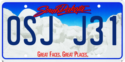 SD license plate 0SJJ31