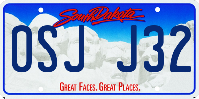 SD license plate 0SJJ32