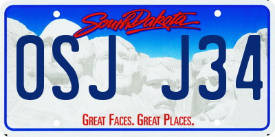 SD license plate 0SJJ34