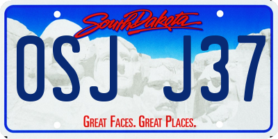 SD license plate 0SJJ37