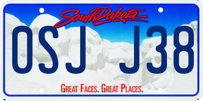 SD license plate 0SJJ38