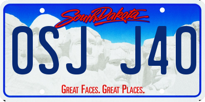 SD license plate 0SJJ40