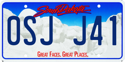 SD license plate 0SJJ41