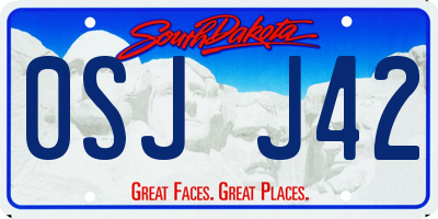 SD license plate 0SJJ42