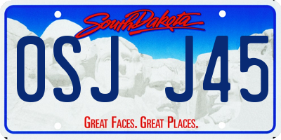 SD license plate 0SJJ45
