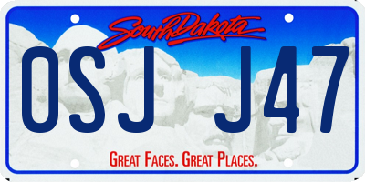 SD license plate 0SJJ47