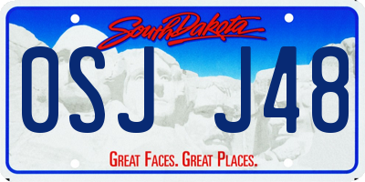 SD license plate 0SJJ48