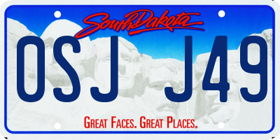 SD license plate 0SJJ49