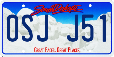 SD license plate 0SJJ51