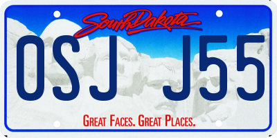SD license plate 0SJJ55