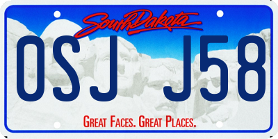 SD license plate 0SJJ58