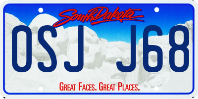 SD license plate 0SJJ68