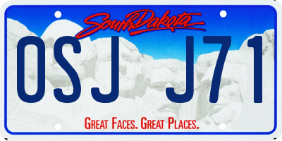 SD license plate 0SJJ71