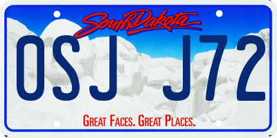 SD license plate 0SJJ72
