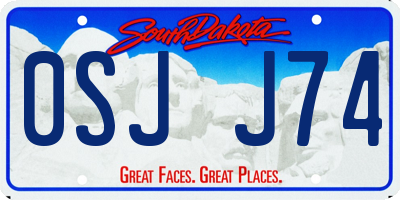 SD license plate 0SJJ74