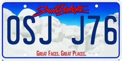 SD license plate 0SJJ76