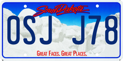 SD license plate 0SJJ78