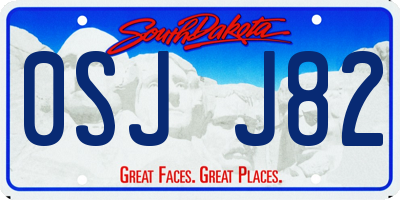 SD license plate 0SJJ82