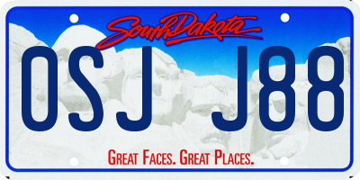 SD license plate 0SJJ88