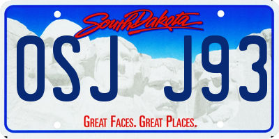 SD license plate 0SJJ93