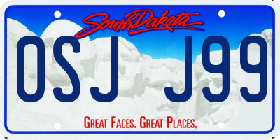 SD license plate 0SJJ99
