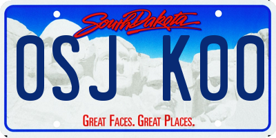 SD license plate 0SJK00