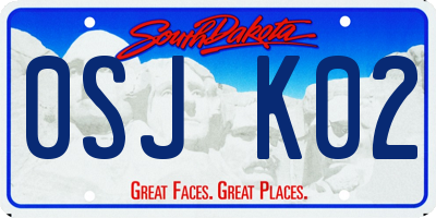 SD license plate 0SJK02